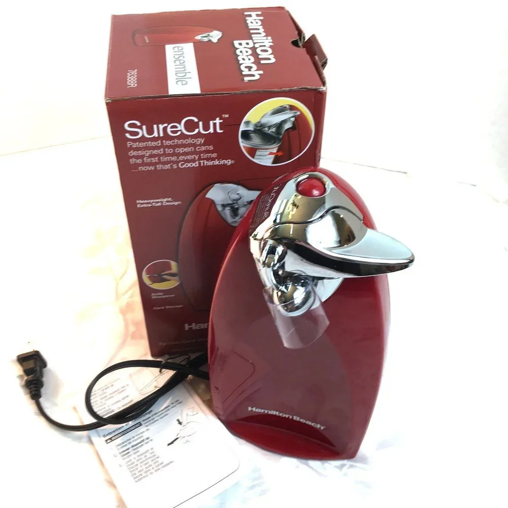 HAMILTON BEACH Red Electric Can Opener  76388R NWT